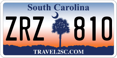 SC license plate ZRZ810