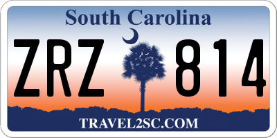 SC license plate ZRZ814