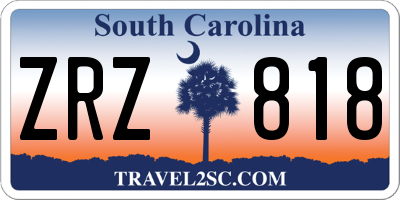 SC license plate ZRZ818