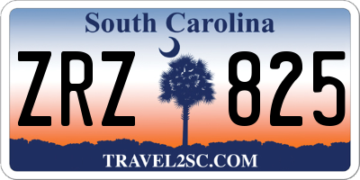 SC license plate ZRZ825