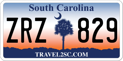 SC license plate ZRZ829