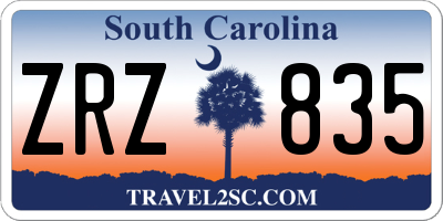 SC license plate ZRZ835