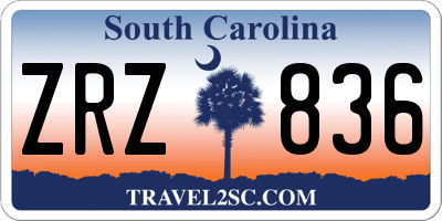 SC license plate ZRZ836