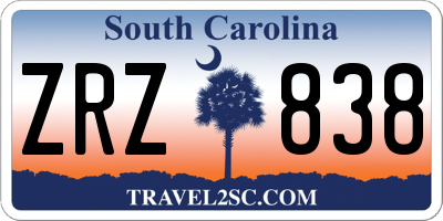 SC license plate ZRZ838