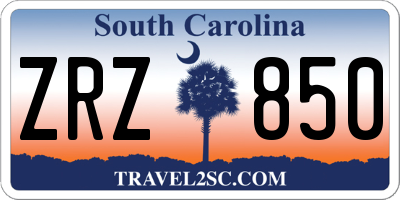 SC license plate ZRZ850