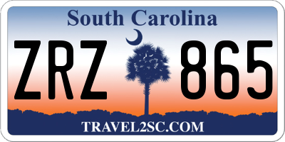 SC license plate ZRZ865