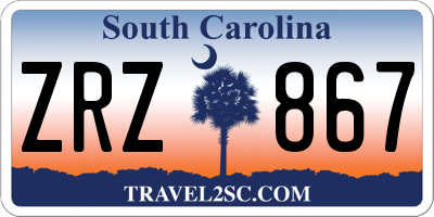 SC license plate ZRZ867