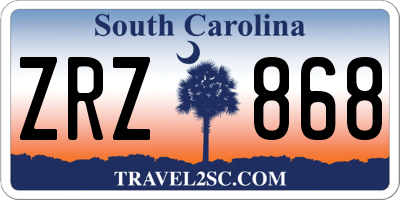SC license plate ZRZ868