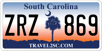 SC license plate ZRZ869