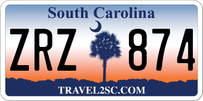 SC license plate ZRZ874