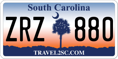 SC license plate ZRZ880