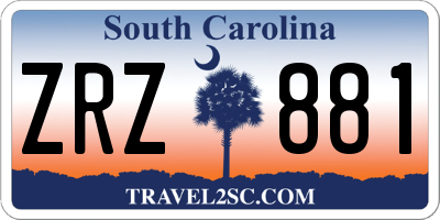 SC license plate ZRZ881