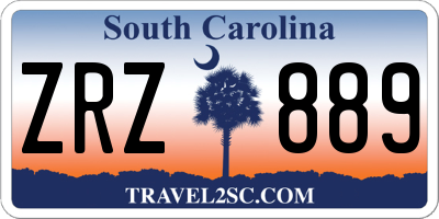 SC license plate ZRZ889