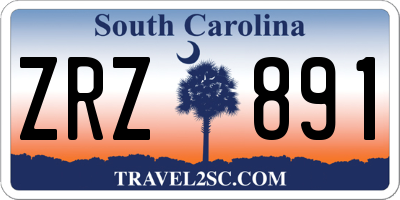 SC license plate ZRZ891