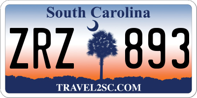 SC license plate ZRZ893