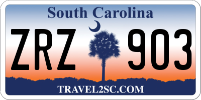 SC license plate ZRZ903
