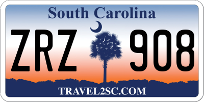 SC license plate ZRZ908