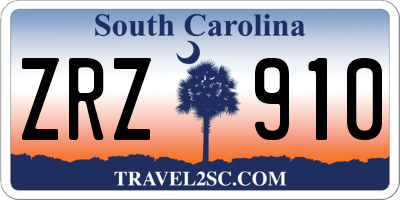 SC license plate ZRZ910