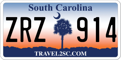 SC license plate ZRZ914