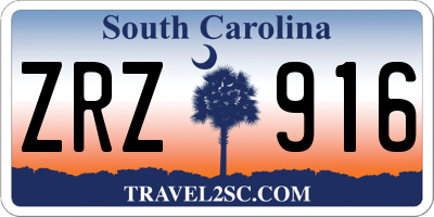 SC license plate ZRZ916
