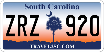 SC license plate ZRZ920