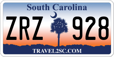 SC license plate ZRZ928