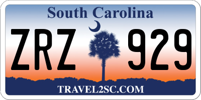 SC license plate ZRZ929