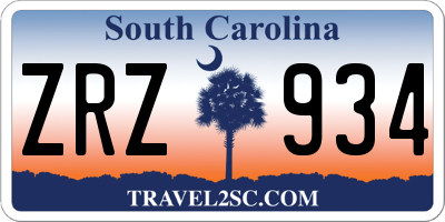 SC license plate ZRZ934