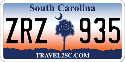 SC license plate ZRZ935