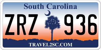 SC license plate ZRZ936