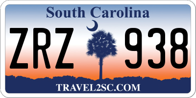 SC license plate ZRZ938