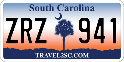 SC license plate ZRZ941