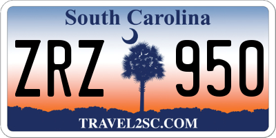 SC license plate ZRZ950