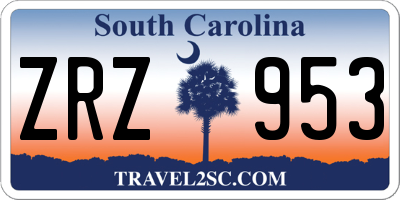 SC license plate ZRZ953