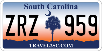 SC license plate ZRZ959