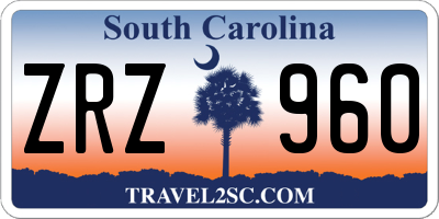 SC license plate ZRZ960