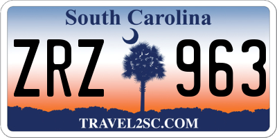SC license plate ZRZ963