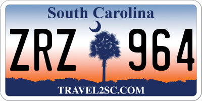 SC license plate ZRZ964