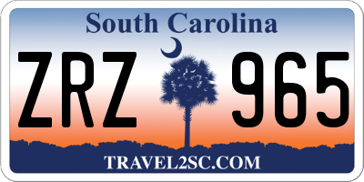 SC license plate ZRZ965