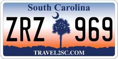 SC license plate ZRZ969