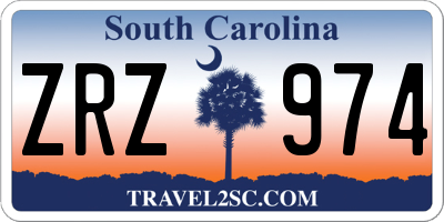 SC license plate ZRZ974