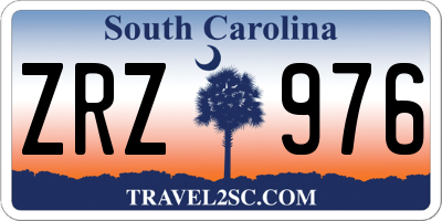 SC license plate ZRZ976