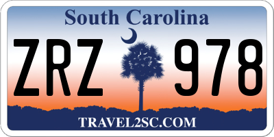 SC license plate ZRZ978