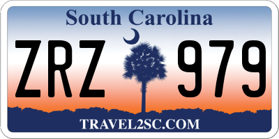 SC license plate ZRZ979