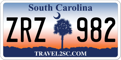 SC license plate ZRZ982
