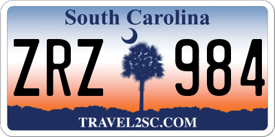 SC license plate ZRZ984