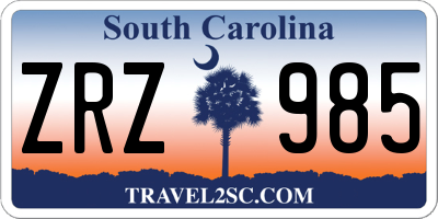 SC license plate ZRZ985