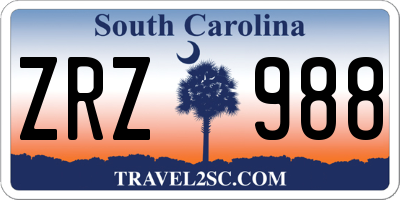 SC license plate ZRZ988