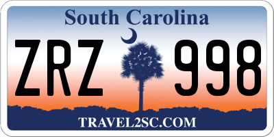 SC license plate ZRZ998