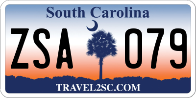 SC license plate ZSA079